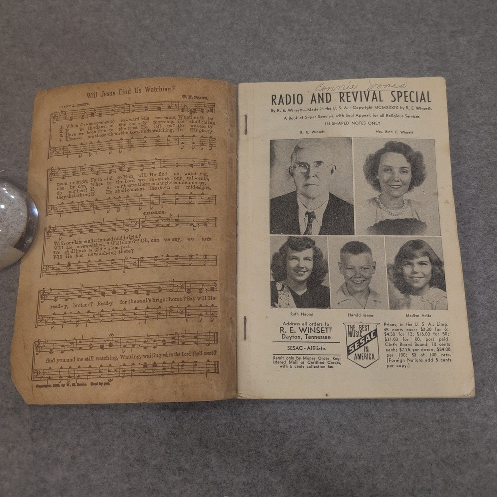 1939 Radio and Revival Special Hymn Book R. E. Winsett Shaped Notes Tennessee - Picture 3 of 4